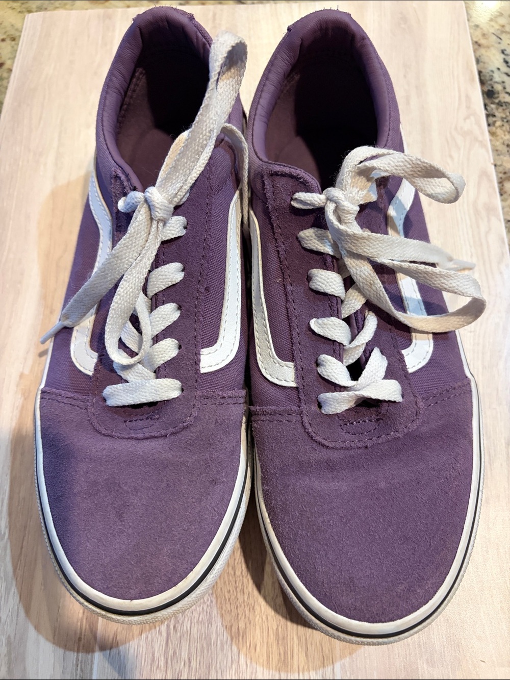 Vans Purple Low-Top Sneakers with White Accents